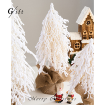 White Christmas tree home small desktop ornaments Christmas ins style high-end arrangement internet celebrity decoration bare tree