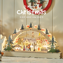 Christmas decorations home family atmosphere scene decoration creative luminous desktop small Christmas tree ornaments