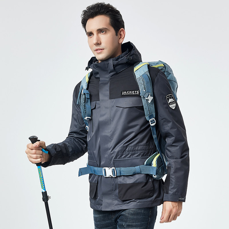 Tangler Winter Medium Long Version Outdoor Submachine Clothing Men's Two Sets Three-in-one Plus Suede Thickened Waterproof Windproof Warmth