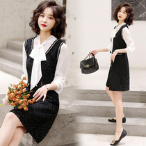 Small fragrant style dress early autumn womens 2021 New French retro little black dress Hepburn dress dress