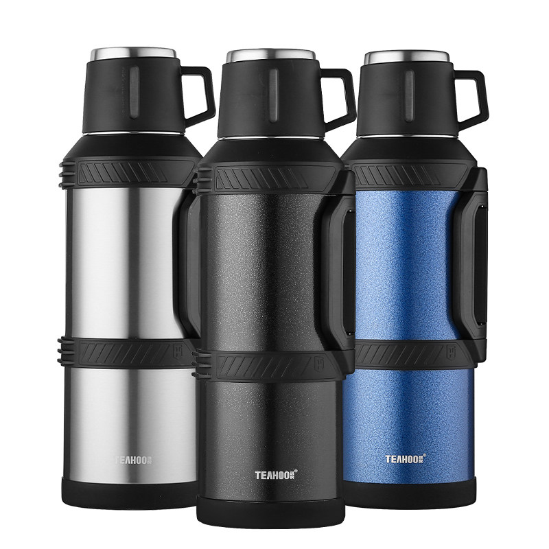Qihu thermal insulation kettle outdoor large capacity travel 4L household thermos cup portable car bottle stainless steel thermos pot