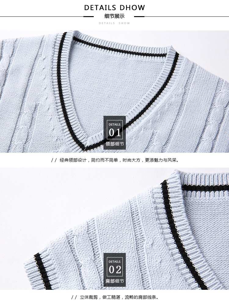 Playboy cotton ấm áp và nhung vest nam mùa thu đông vest không tay áo len thanh niên áo len phiên bản hàn quốc ao khoac len nam