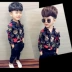 Áo sơ mi nam hoa 2018 phiên bản Hàn Quốc của áo sơ mi nam trẻ em nam mùa thu trẻ em mùa thu boy boy quần áo trẻ em xu hướng quần áo trẻ em 2021 Áo sơ mi