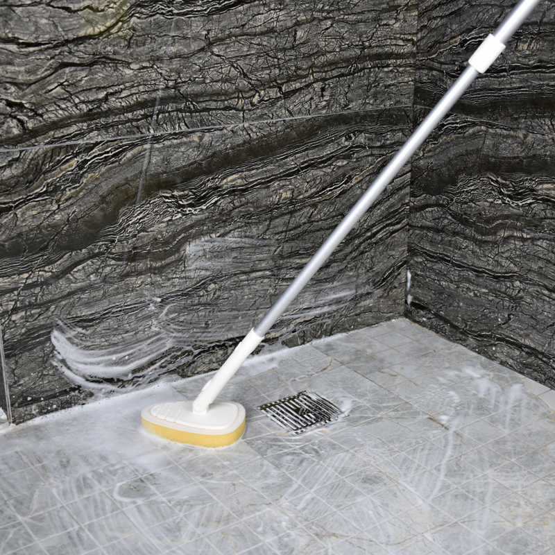 Aiyoushi Long-Handled Bathroom Cleaning Tool Sponge Brush for Scrubbing Walls and Tiles, Bathroom Bathtub Brush Tool