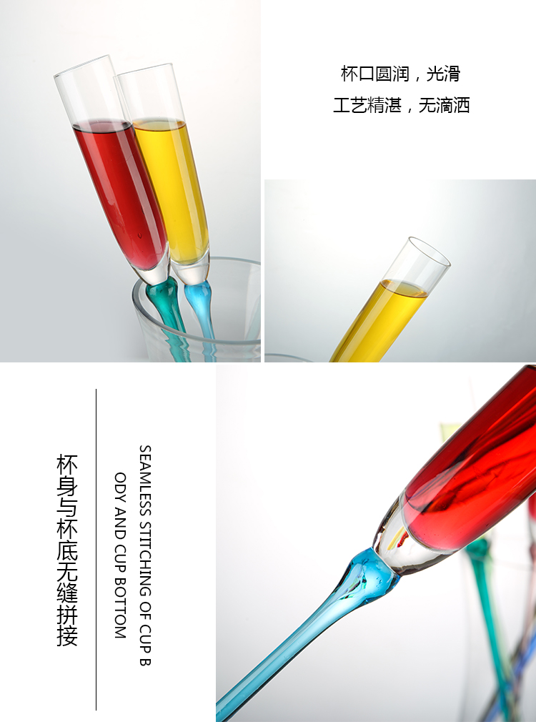 Màu thủy tinh không chì ly rượu thủy tinh ly cocktail ly cocktail sâm banh thủy tinh thanh rượu đặt ly giải trí nhà - Rượu vang ly uống vang đỏ