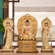 Bohui Bronze Three Saints of the East Chinese Style Medicine Buddha Bronze Statue