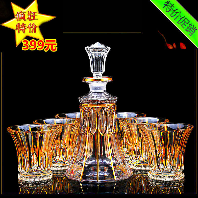 Czech lead-free crystal wine set Wine Glasses Depository Wine Glasses Wine Glasses Red Wine Glasses Wine Decanter Decanter Wine Bottles