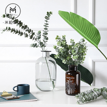Rice eucalyptus simulation flower Eucalyptus leaf bouquet Living room indoor desktop green plant decorative ornaments set