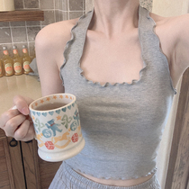 Elastic explicit chest large hemp grey white Nehitch base paragraph short hanging neck hanging neck small harnesses laminated wearing W