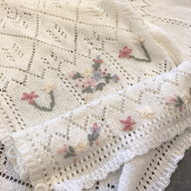 Handmade vintage embroidered vintage girl ancient feeling TT yarn knitted hollow cardigan K