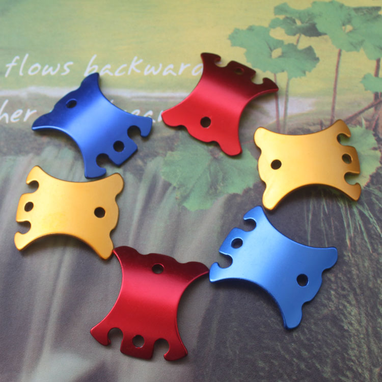 Outdoor camping aluminum alloy double eye wind rope buckle multi-functional tent rope buckle turtle back curved rope winder accessories large