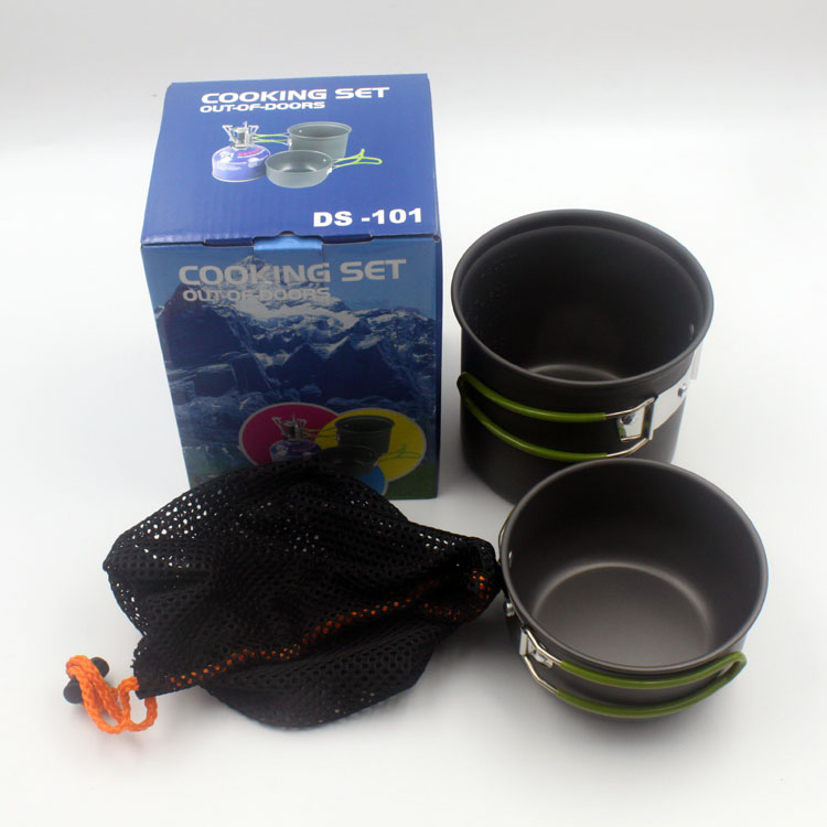1 person pot set, single burner pot, outdoor camping pot set DS-101 pot set, ultra-light portable pot set