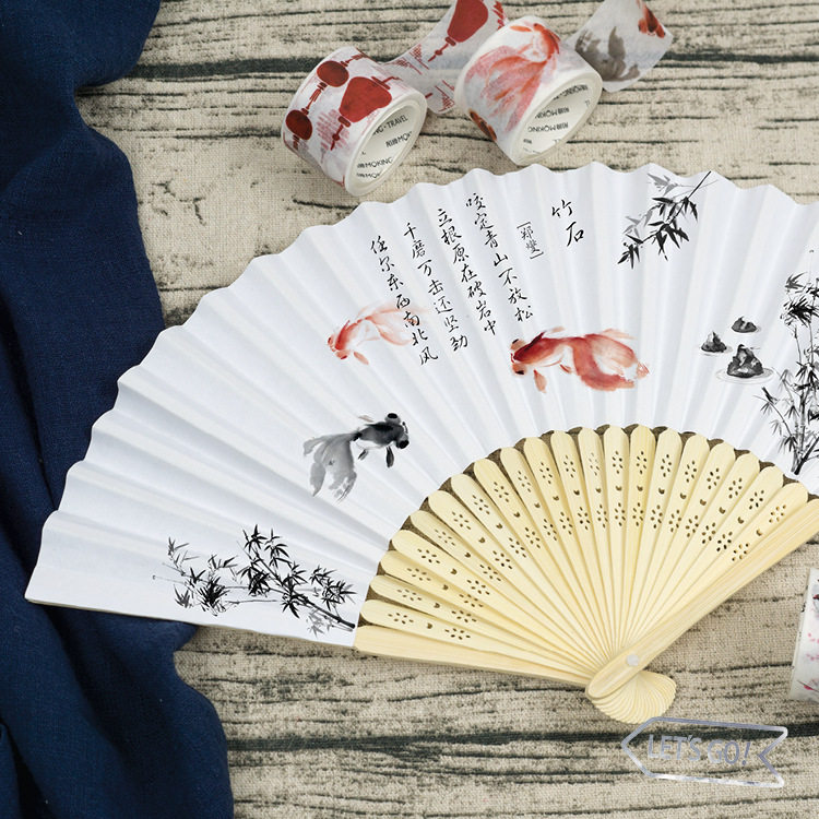 Mojing and paper tape A paper ink Chinese ancient style Danqing landscape small scene poetic hand account decorative material