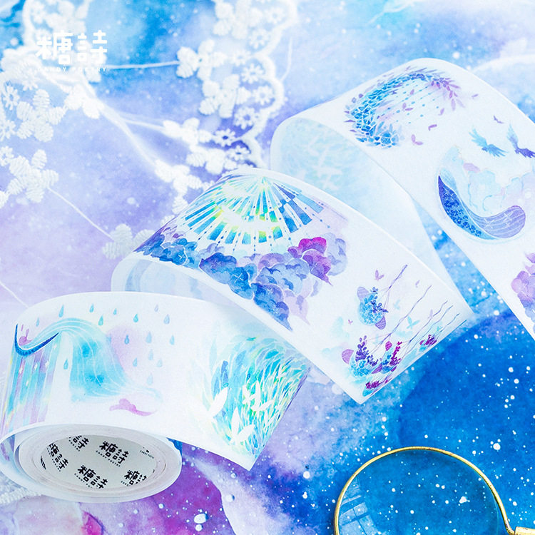 Sugar Poetry pursuers special inks and paper adhesive tapes DREAM MERITOCRATIC WATERCOLOR FLYING BIRD CLOUDS DIY HANDBILL ADHESIVE TAPE