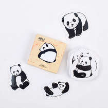 Sugar poem box sticker round black and white panda DIY hand account diary decoration sticker