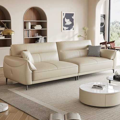 DDC Современный итальянский кожаный диван Nundifen Маленький гостиная современный минималистский роскошный кожаный диван