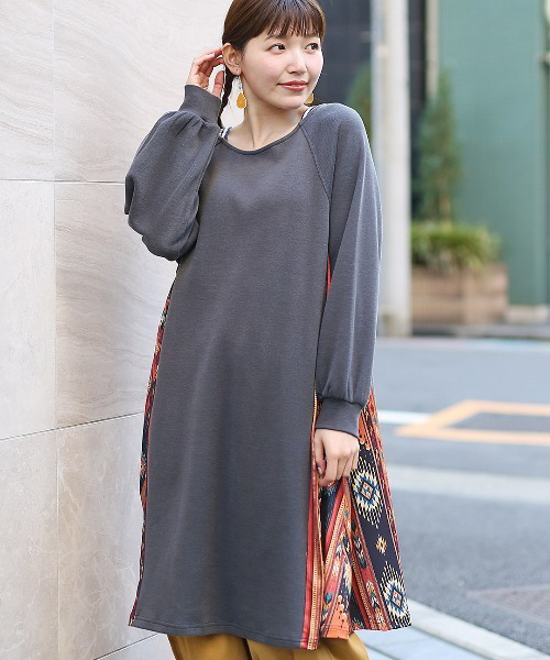 No Returns or Exchanges. Trendy Brand Red Label g Collaboration Model Mexican Ethnic Style Patchwork Long-Sleeve Dress