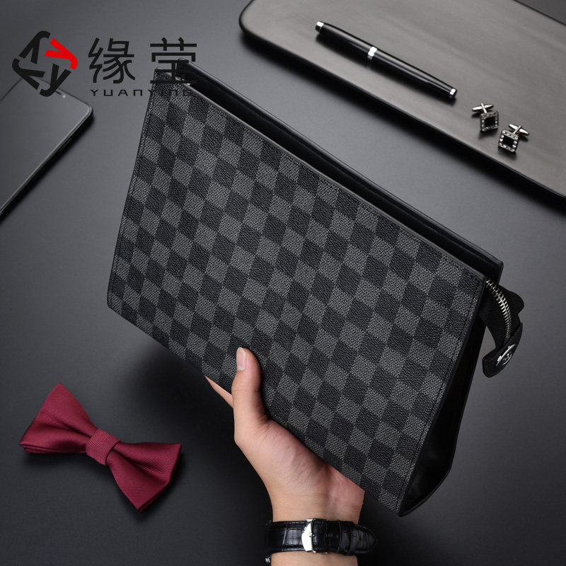Luxury Men's Boomer Hand Bag Genuine Leather 100 Hitch lift Clips Handbag Hand Grip Bag Business Casual Handout Bag Men