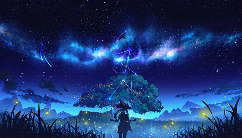 星空萤火虫夜空夜