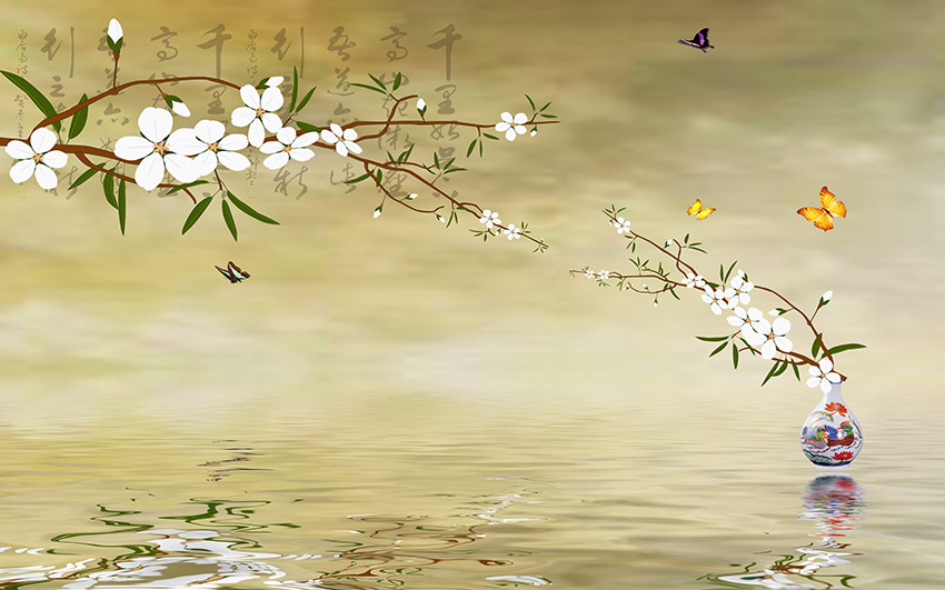 不分层复古花卉背
