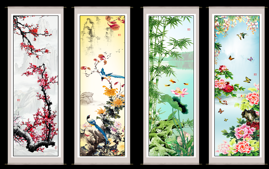 梅兰竹菊 春夏秋