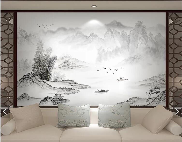 新中式水墨山水画