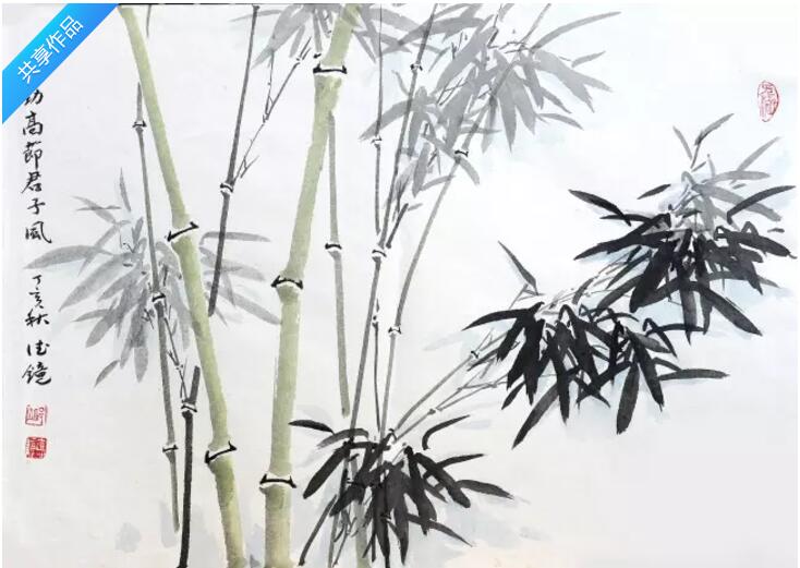水墨竹子背景墙背