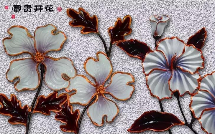 花典雅浮雕电视墙