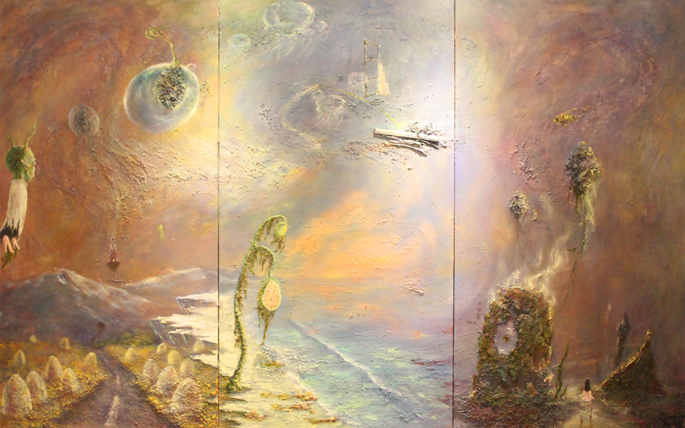 梦幻星空抽象油画
