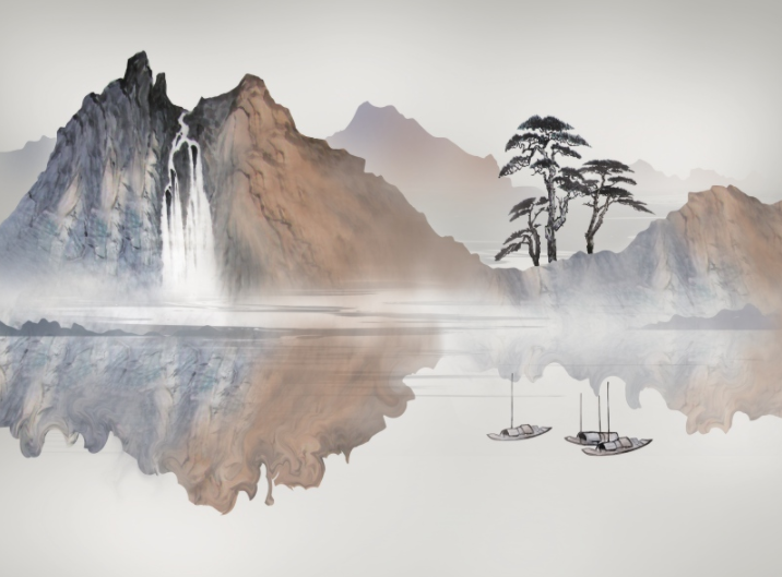 新中式抽象山水背