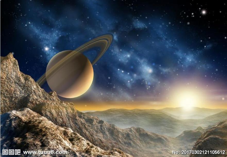 星空太空土星  