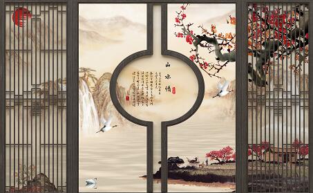室雅梅花香背景墙