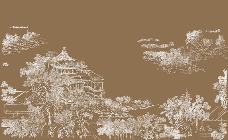 背景墙新中式阁楼