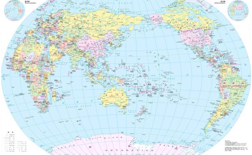 世界中文地图英文
