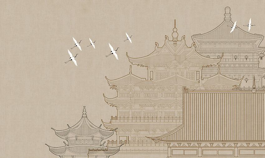 新中式复古素描工