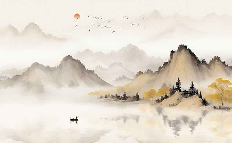 新中式水墨山水背