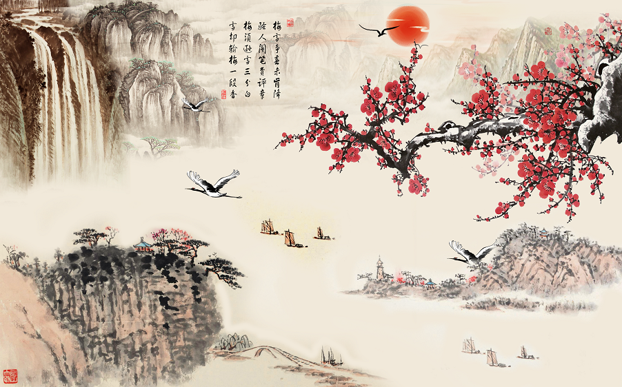梅花喜鹊中式电视