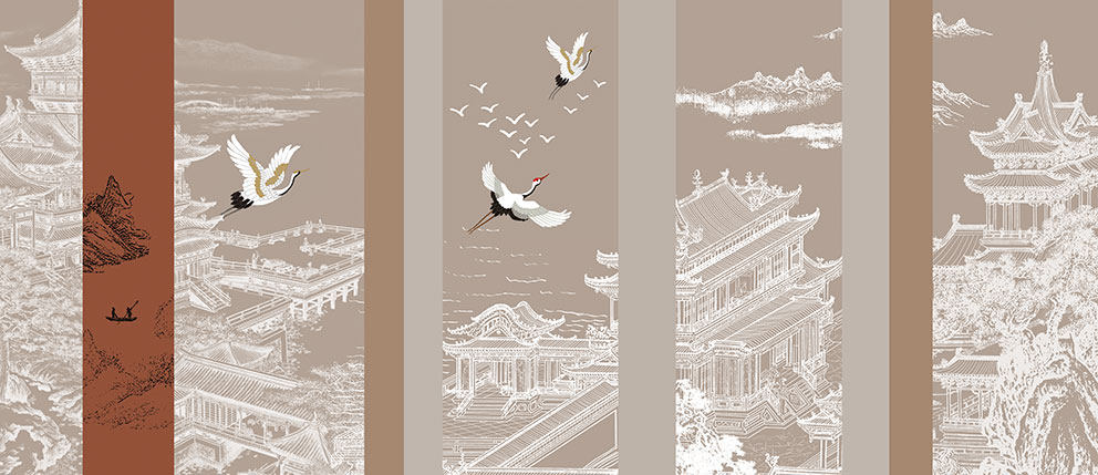 新中式背景墙格栅