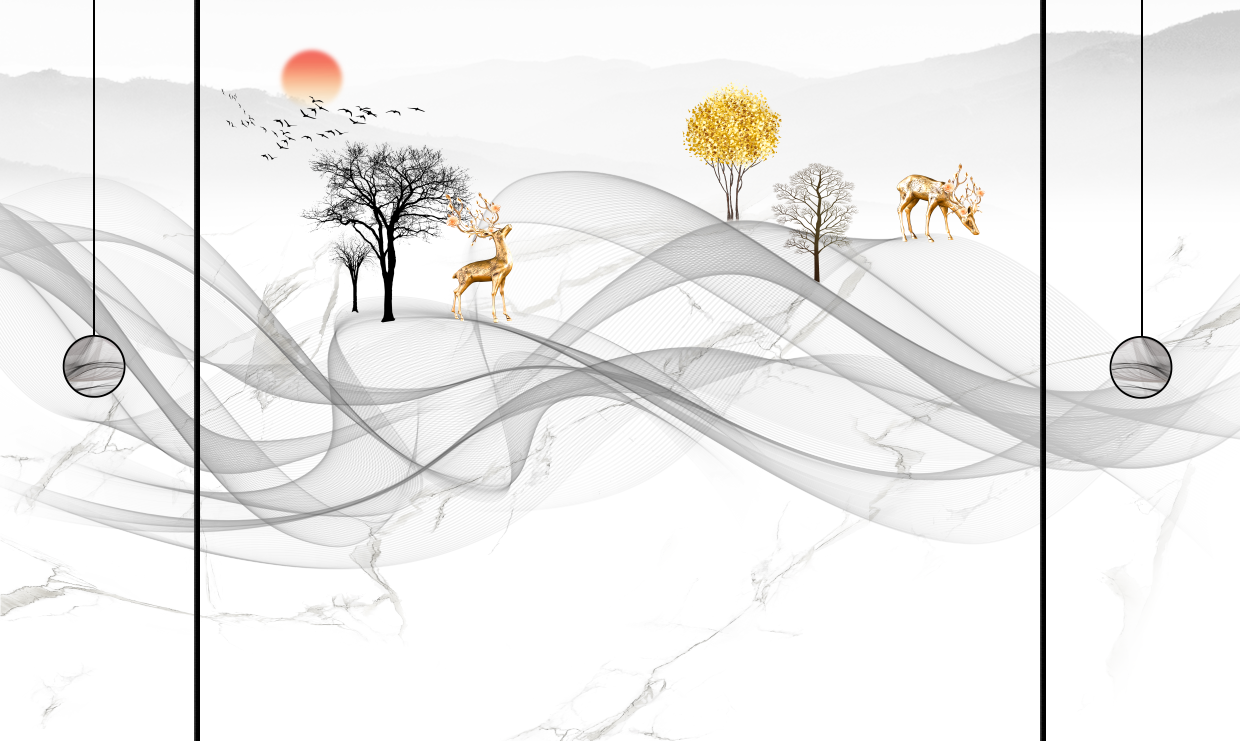 现代简约格栅大理