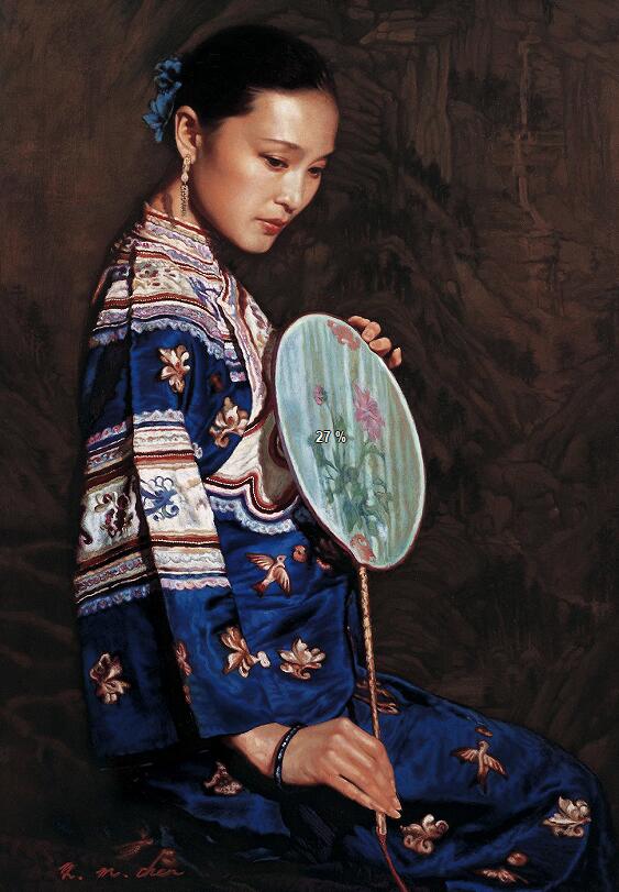 陈逸飞复古油画美
