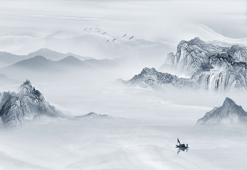 背景墙新中式大理