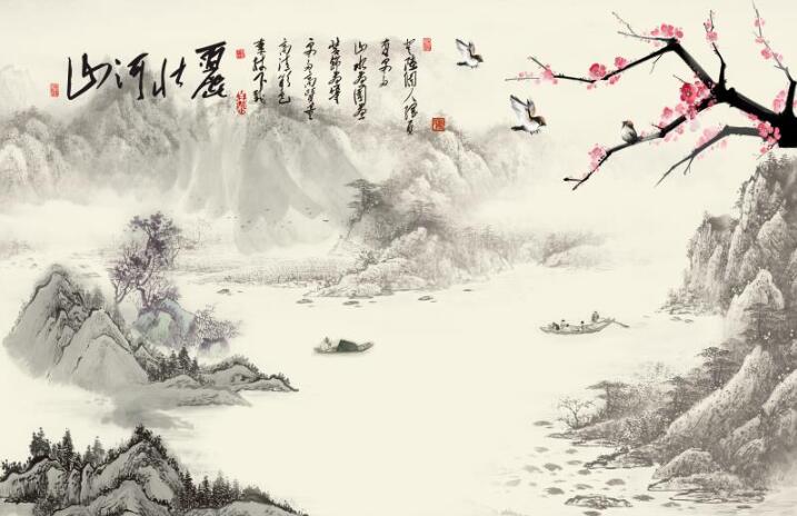 新中式水墨山水背