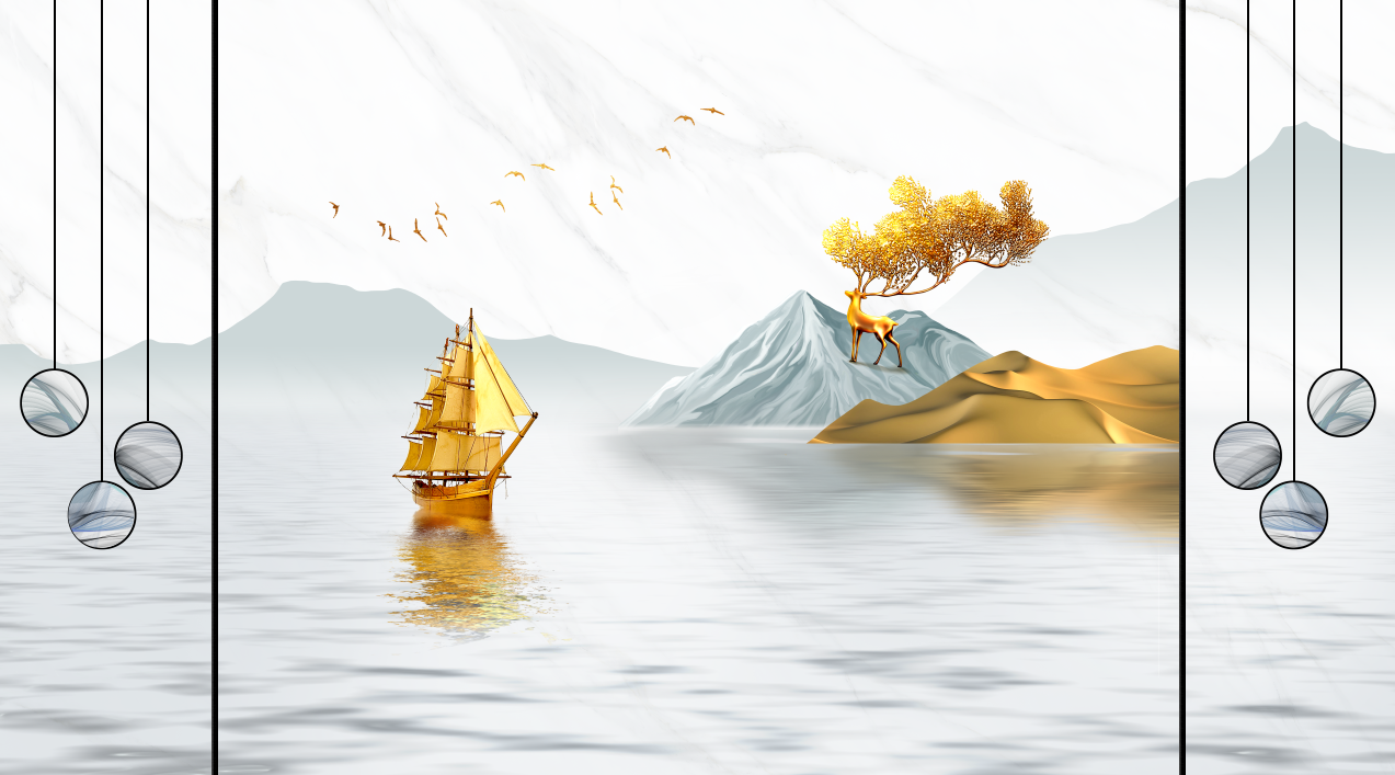 现代简约格栅大理