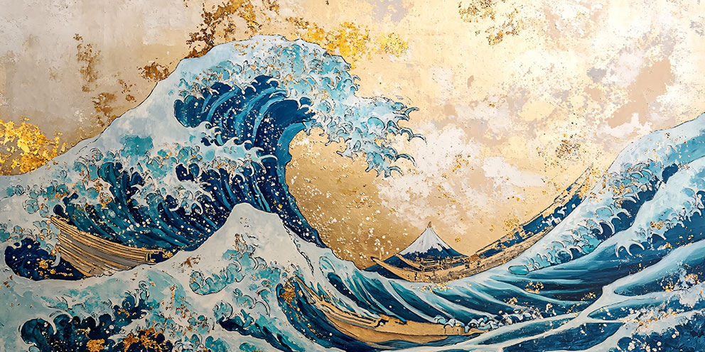 现代简约日式海浪
