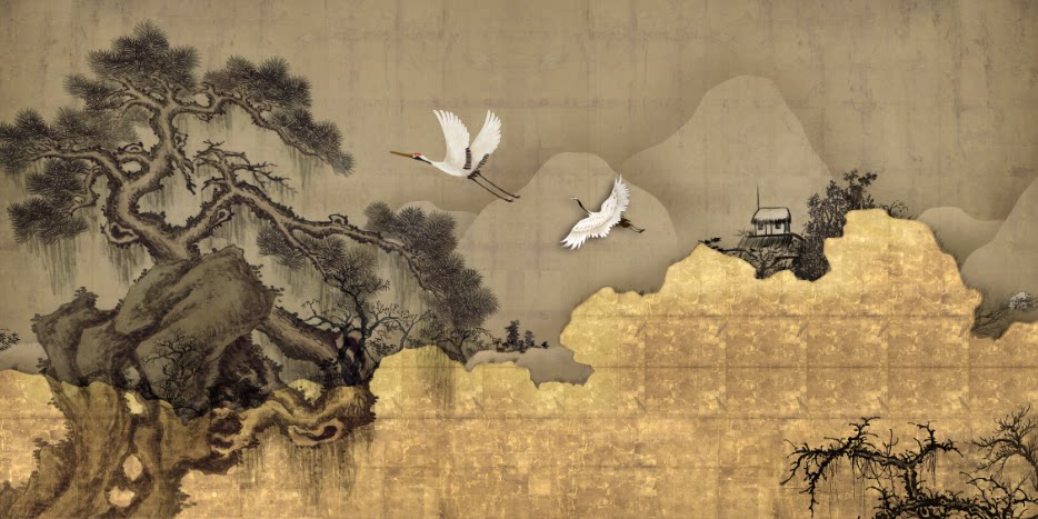 背景墙新中式水墨