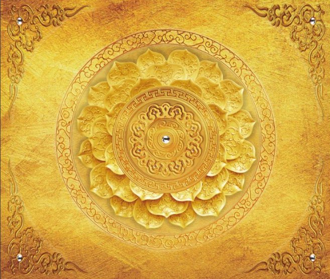 金色莲花佛堂吊顶