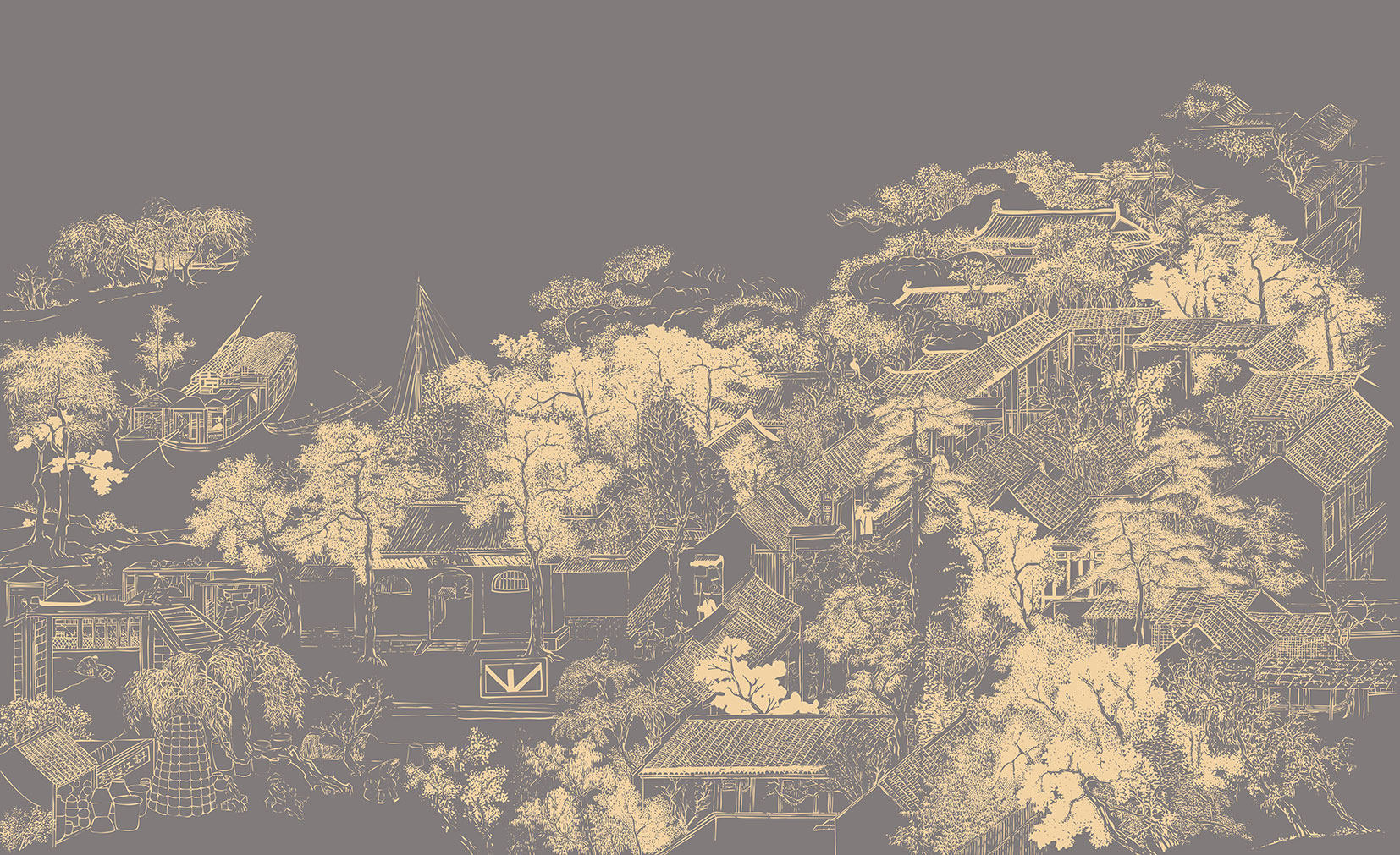 新中式背景墙复古