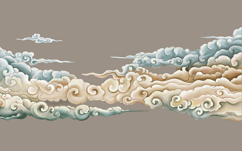 背景墙新中式祥云