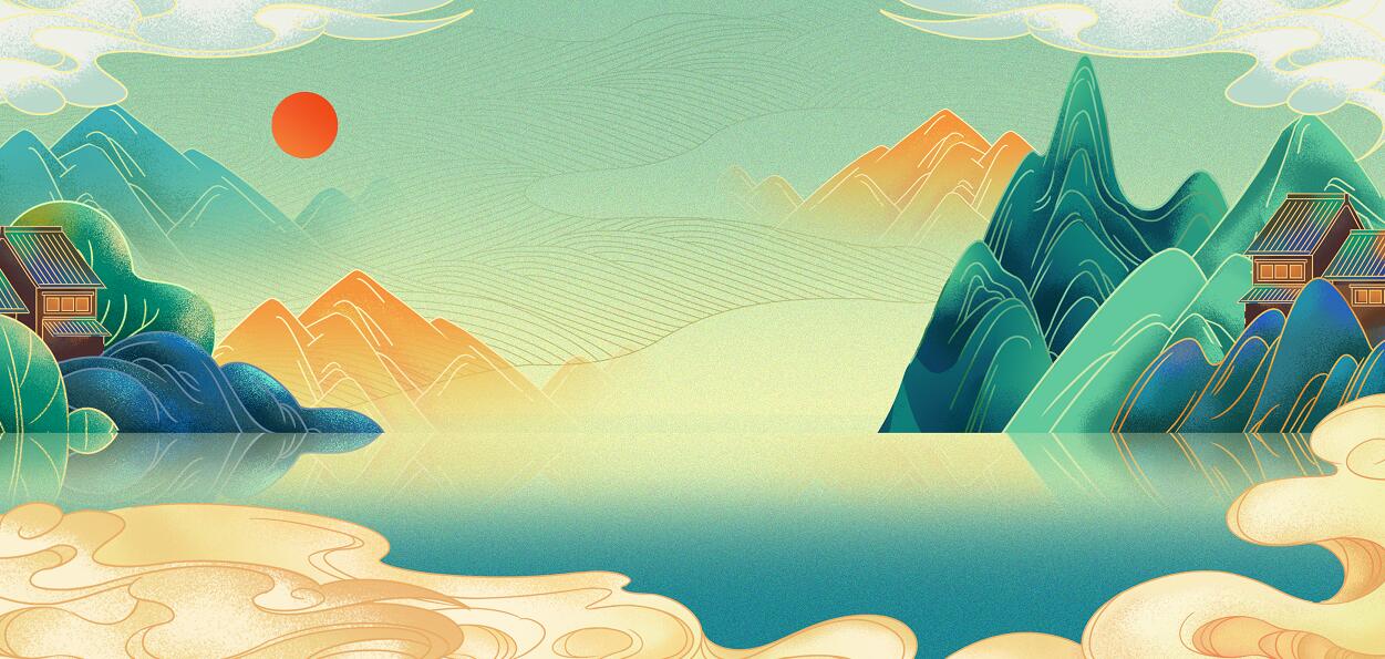 新中式抽象山水祥