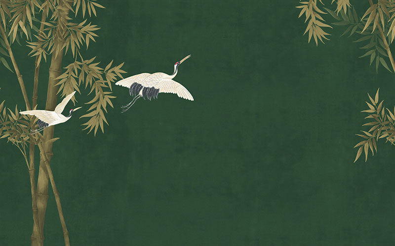 新中式花鸟竹林仙